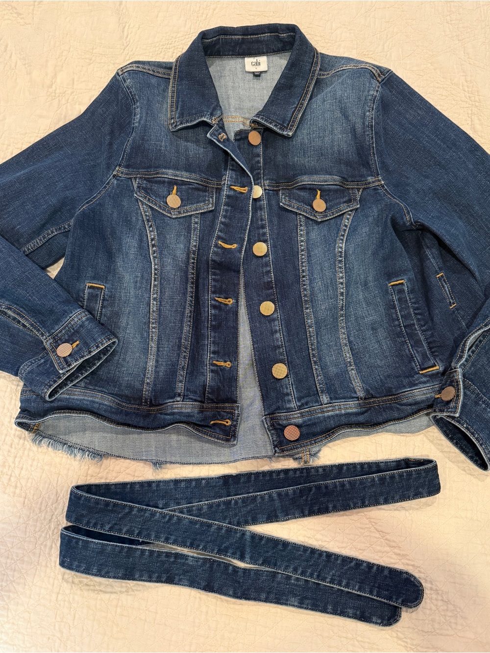 CAbi Belted Denim Jacket
